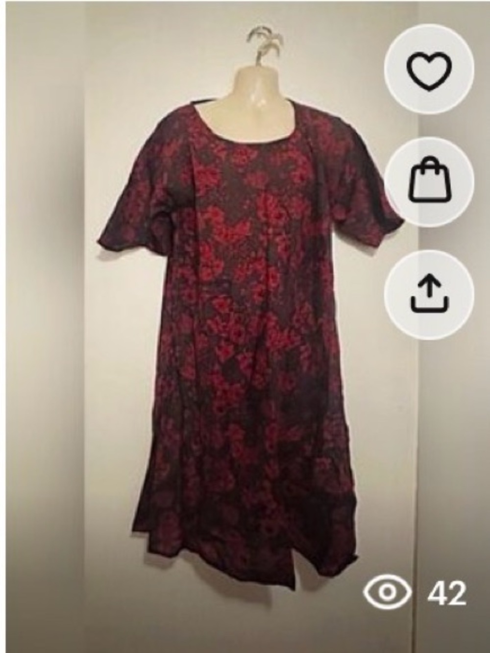 Vibrant Red & Burgundy Floral Print Maxi Dress